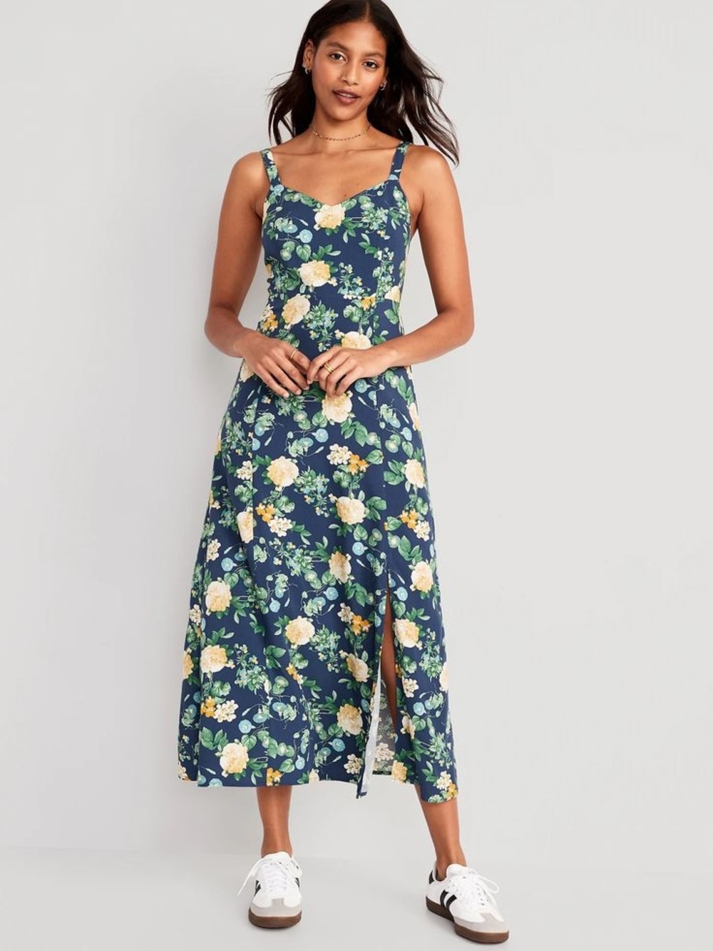 NWOT Old Navy Floral Maxi Slip Green Dress